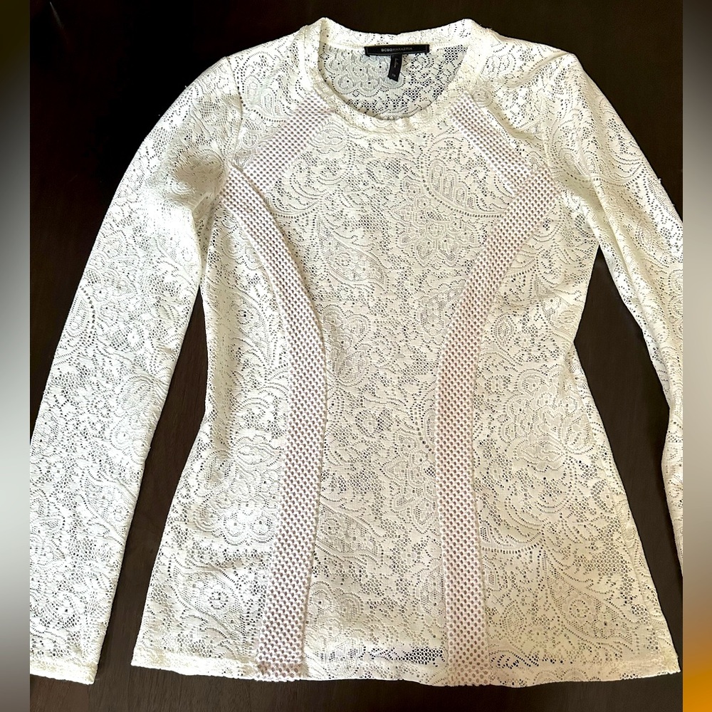 Two BCBG blouses white and black